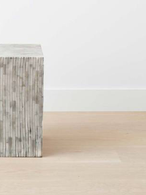 Bone Inlay Stripe Square Stool