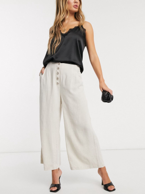 Mango Linen Pants In Beige