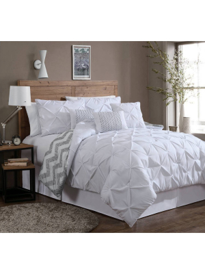 Ella Pinch Pleat 7pc Comforter Set - Geneva Home Fashion