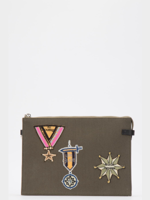 Valentino Badge Patch Pouch