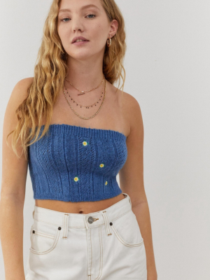 Uo Embroidered Tube Top