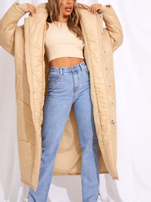 Stone Midi Oversized Puffer Coat