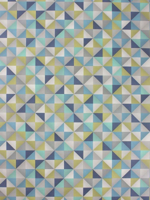 Sample Zirconia Wallpaper In Blue Tones And Yellow From The Belvoir Collection By Osborne & Little