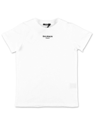 Balmain Kids Logo Embroidered T-shirt