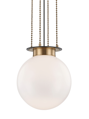 Hudson Valley Lighting Gunther Pendant - Aged Old Bronze & Opal Glossy