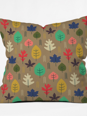 Zoe Wodarz Leaf It All Behind Square Throw Pillow Brown - Deny Designs
