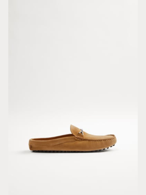 Open Back Leather Driving Loafers