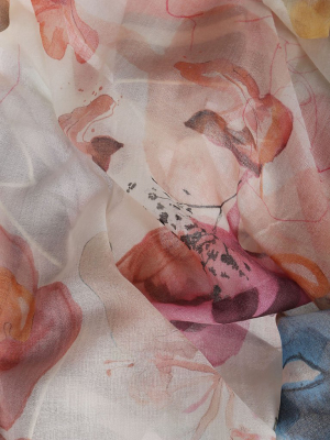 Agnona Allover Floral Printed Scarf