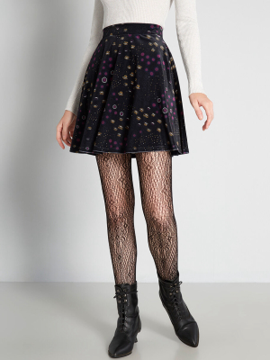 Just This Sway Velvet Skater Skirt