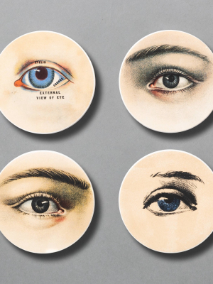 4pc Mysterious Gaze Ceramic Eyes Coaster Set - John Derian For Threshold™