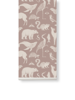 Katie Scott Wallpaper In Animal Dusty Rose