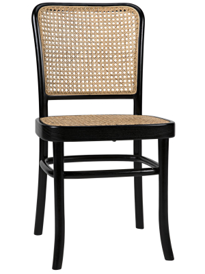 Didas Chair With Caning Charcoal Black