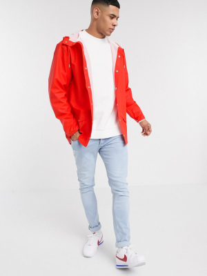 Rains Lightweight Hooded Jacket In Red