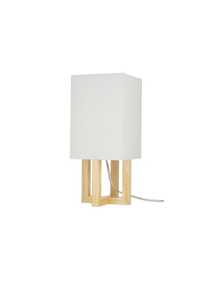 15" Square Mdf Table Lamp Natural - Cresswell Lighting