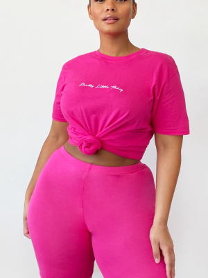 Prettylittlething Plus Bright Pink Slogan...