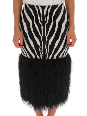 Saint Laurent Zebra Print Skirt