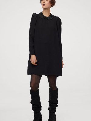 Puff-sleeved Dress