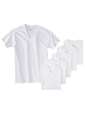 Hanes Premium Men's 6pk V-neck T-shirt - White