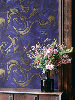 Petra Wallpaper In Purple And Bronze From The Stark Collection By Mayflower Wallpaper