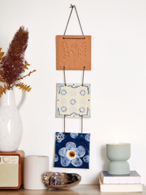 Tiered Ceramic Tile Wall Hanging