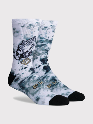 Pkwy By Dwyane Wade Men's Pray Crew Socks - White/gray/black L