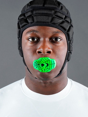 Web Pattern Hot Green Football Mouthguard