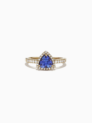 Effy Tanzanite Royale 14k Yellow Gold Tanzanite And Diamond Ring, 0.96 Tcw