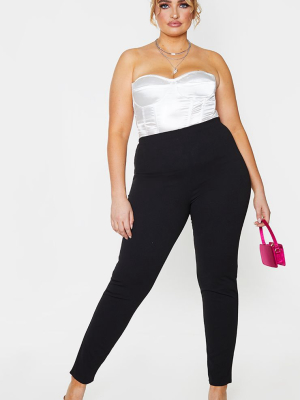 Plus Black Slim Leg Crepe Pants