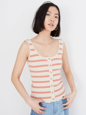 Kingston Button-front Sweater Tank In Stripe