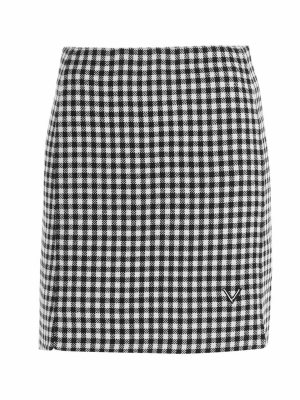 Valentino Gingham Checked Mini Skirt