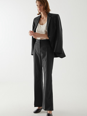 High-waisted Wool Flared Pants