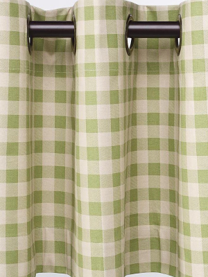 Thermalogic - Thermalogic Grommet-top Checked Double-wide Curtains, 80" W X 84" L