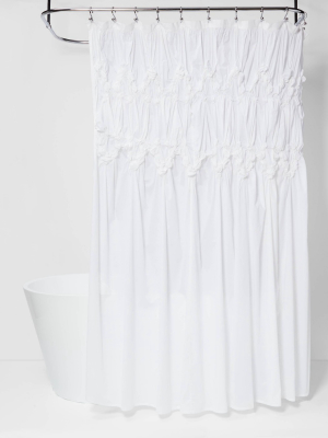 Ruched Shower Curtain White - Opalhouse™