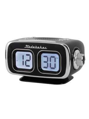 Studebaker Retro Digital Bluetooth Am/fm Clock Radio (sb3500bk) - Black