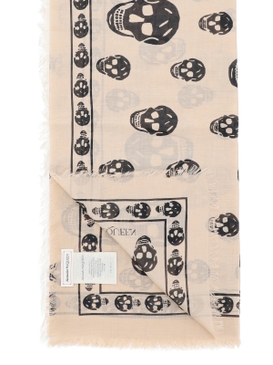 Alexander Mcqueen Allover Skull Print Scarf