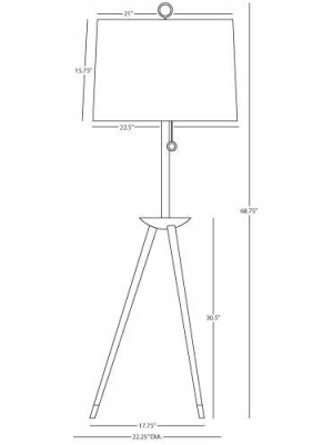 Ventana Tripod Floor Lamp In Various Finishes