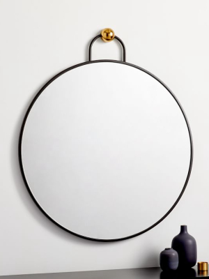 Geometric Hook Round Wall Mirror - 30"