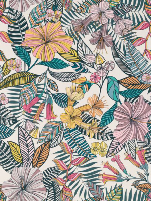 Sample Valldemossa Wallpaper In Colourful Flowers From The Deya Collection By Matthew Williamson