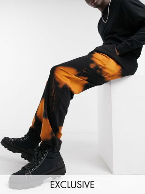 Reclaimed Vintage Inspired Acid Wash Sweatpants In Black