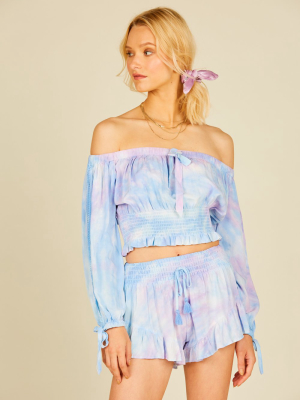 Tulum Tie Dye Off Shoulder Top