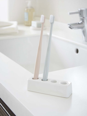 Plain Rectangular Ceramic Toothbrush Stand In Various Colors
