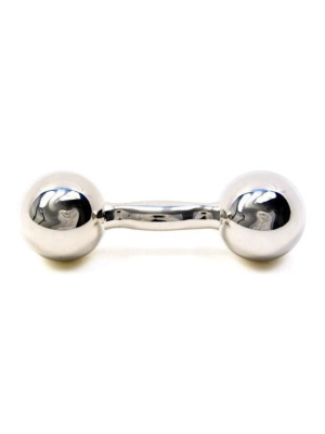 Silver Barbell Chiming Rattle