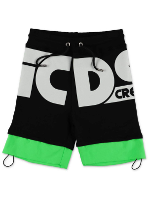 Gcds Kids Logo Printed Drawstring Shorts