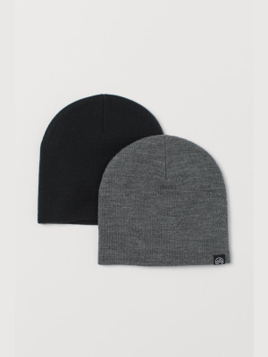 2-pack Fine-knit Hats