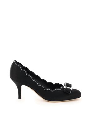 Salvatore Ferragamo Vara Shell Studded Pumps