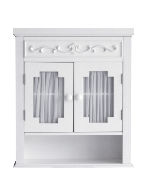 Lisbon Wall Cabinet White - Elegant Home Fashions