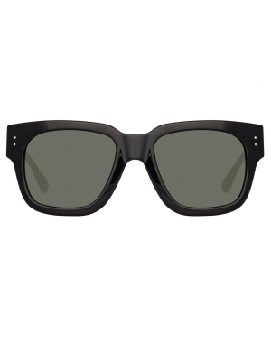 Amber D-frame Sunglasses In Black And Cream