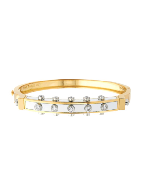 Studlette Bangle - White Enamel