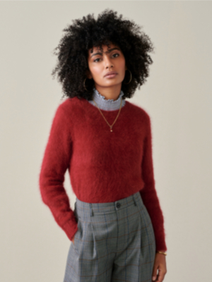 Bellerose - Datti Angora Sweater: Red Dhalia