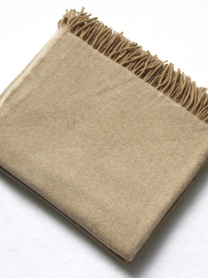 Harlow Henry Cashmere Collection Throw Sand With Camel Reverse